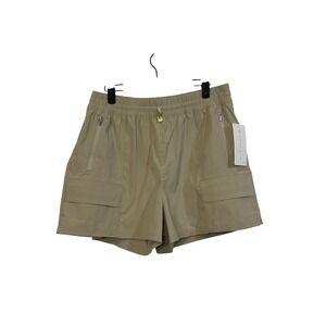 Athleta‎ Cascade Cargo Poplin Shorts Womens Large Khaki Tan UV Protection Hiking